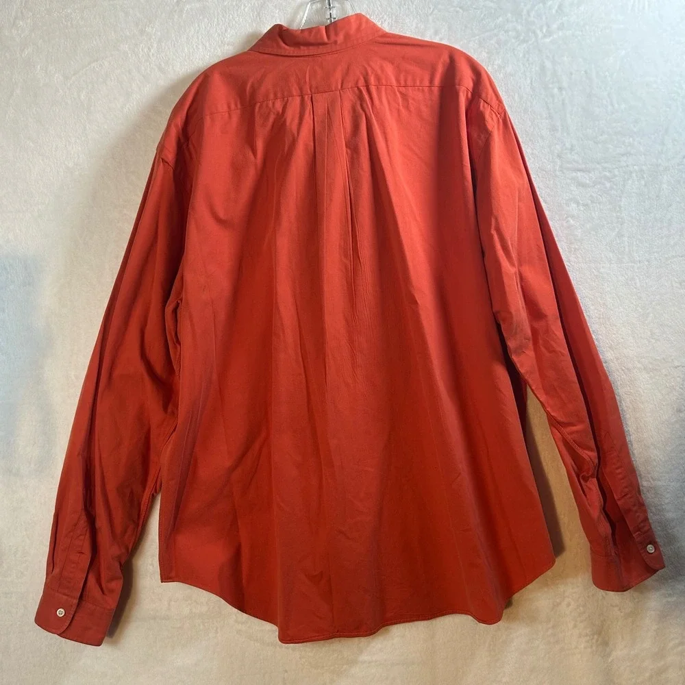 Ralph Lauren Mens XXL Classic Fit Orange Cotton‎ Button Down Long Sleeve Shirt